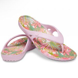 NEW! CROCS KADEE II VERA BRADLEY FLIP FLOPS Ballerina Pink Floral Spring Summer